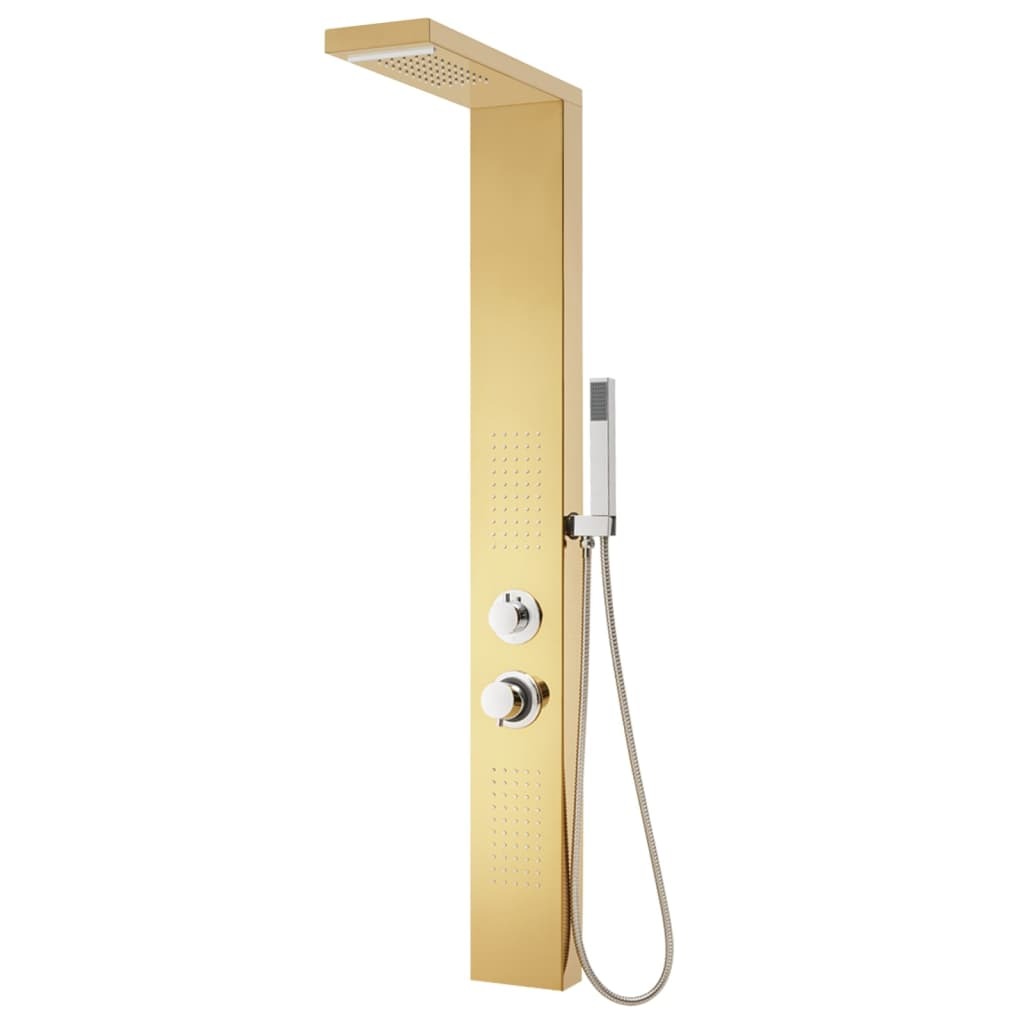 Gold mirror stainless steel massage shower panel