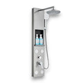 Brushed grey massage shower panel with body jets