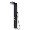 Matt black aluminium massage shower panel