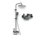 Matt black manual mixer shower column with digital display