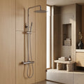 Polished chrome thermostatic shower column