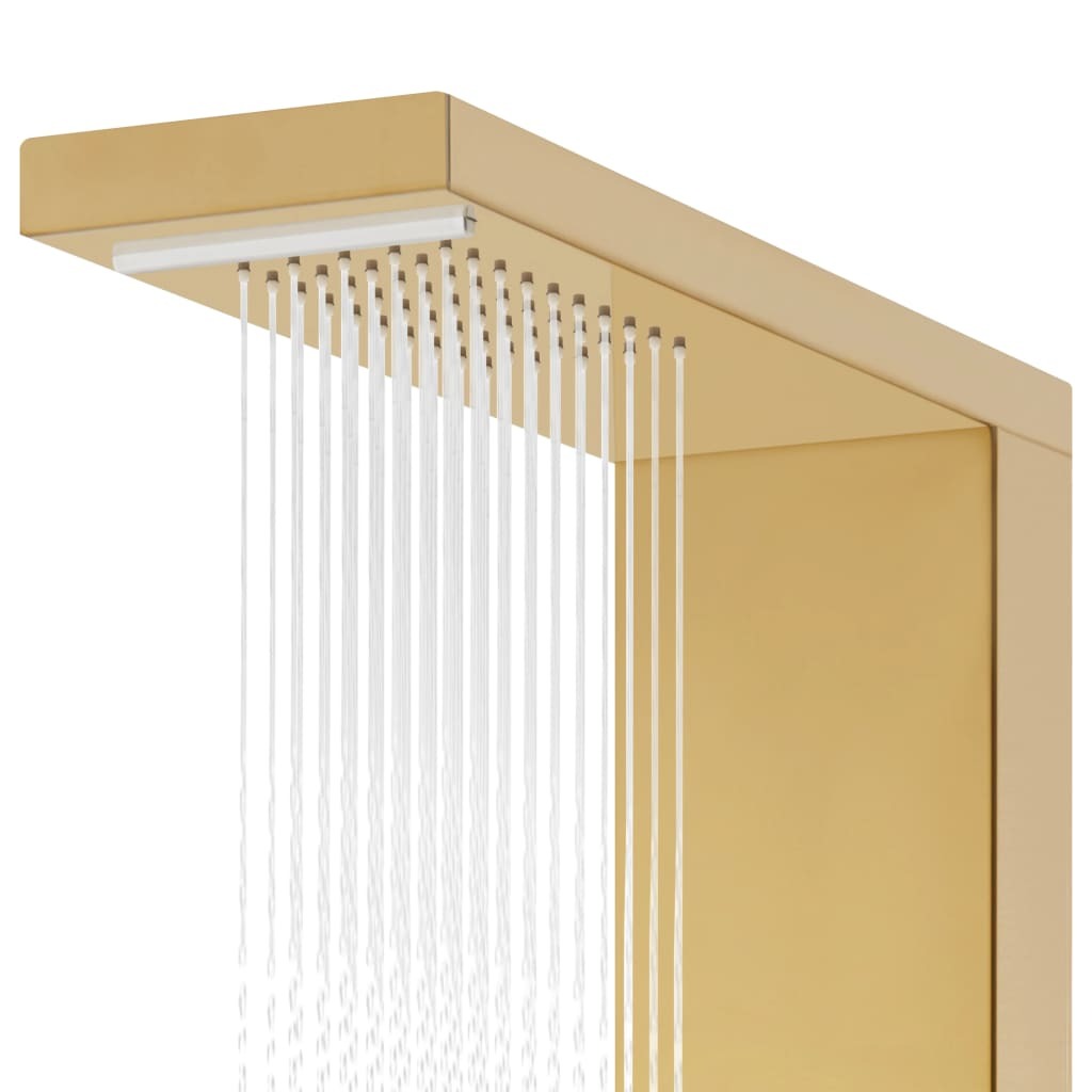 Gold mirror stainless steel massage shower panel - hand shower and hose
