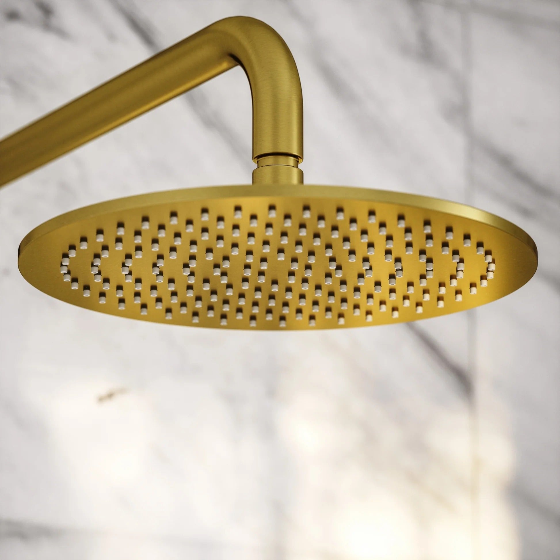 Brushed gold concealed shower valve kit - mixer and controls close-up