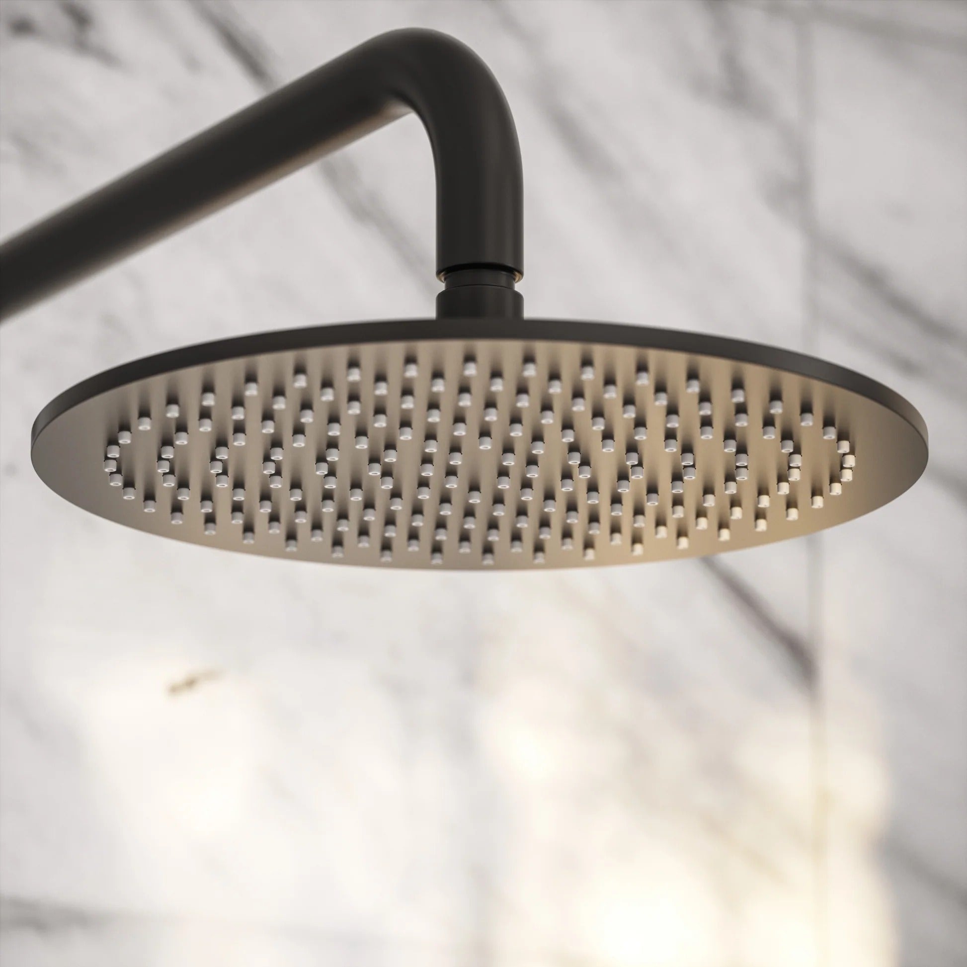 Matt black concealed shower valve kit - mixer and controls close-up
