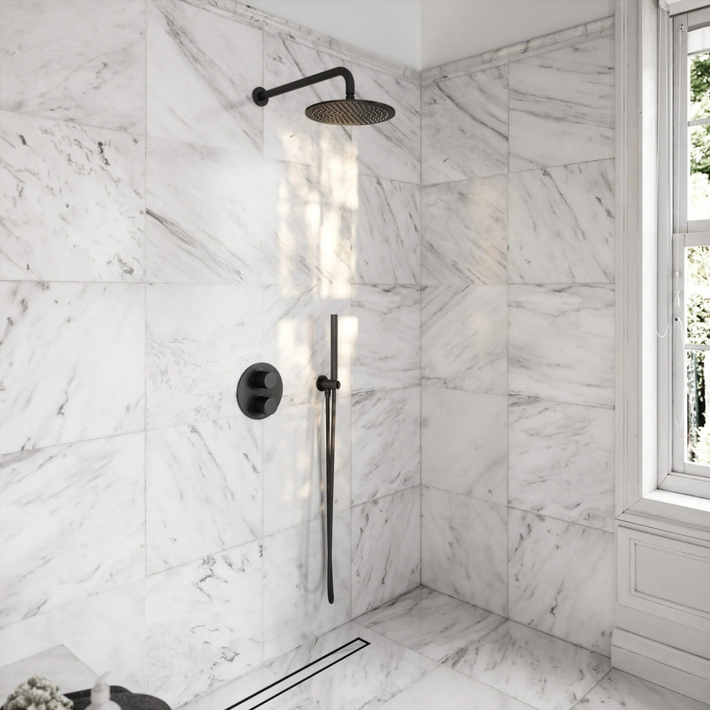 Matt black concealed shower valve kit