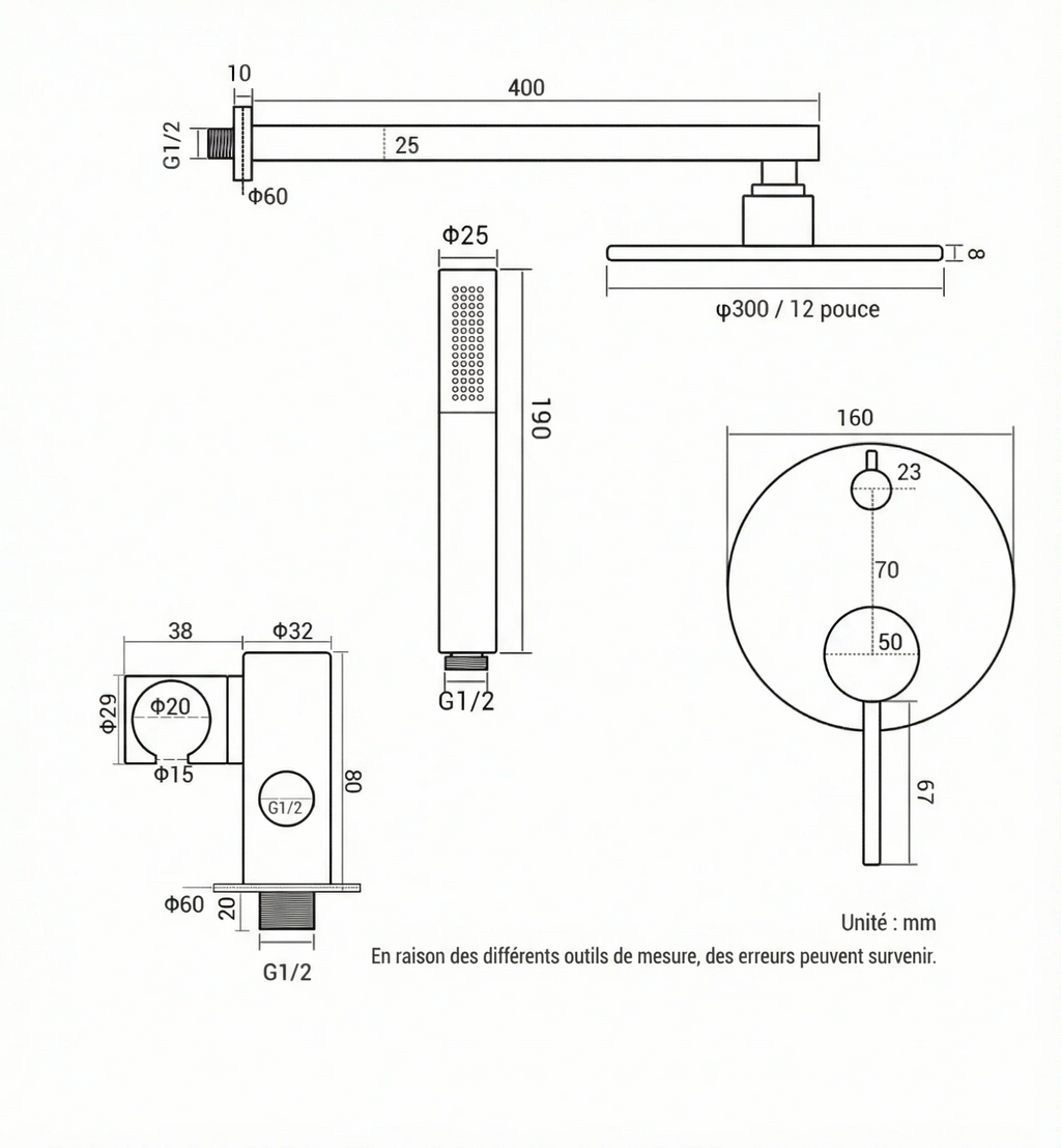 Brushed rose gold concealed shower valve kit - finish and surface detail
