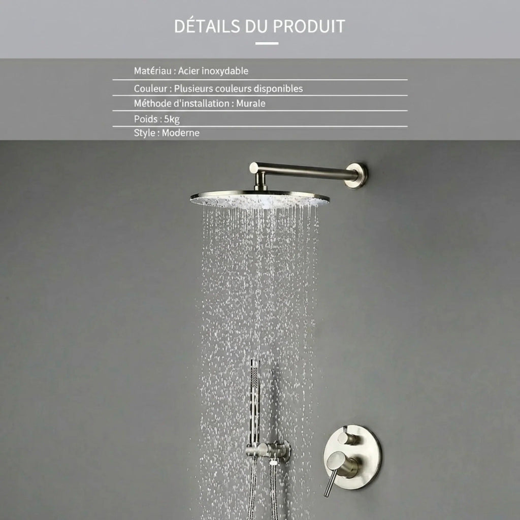 Brushed rose gold concealed shower valve kit - fitted in a modern bathroom