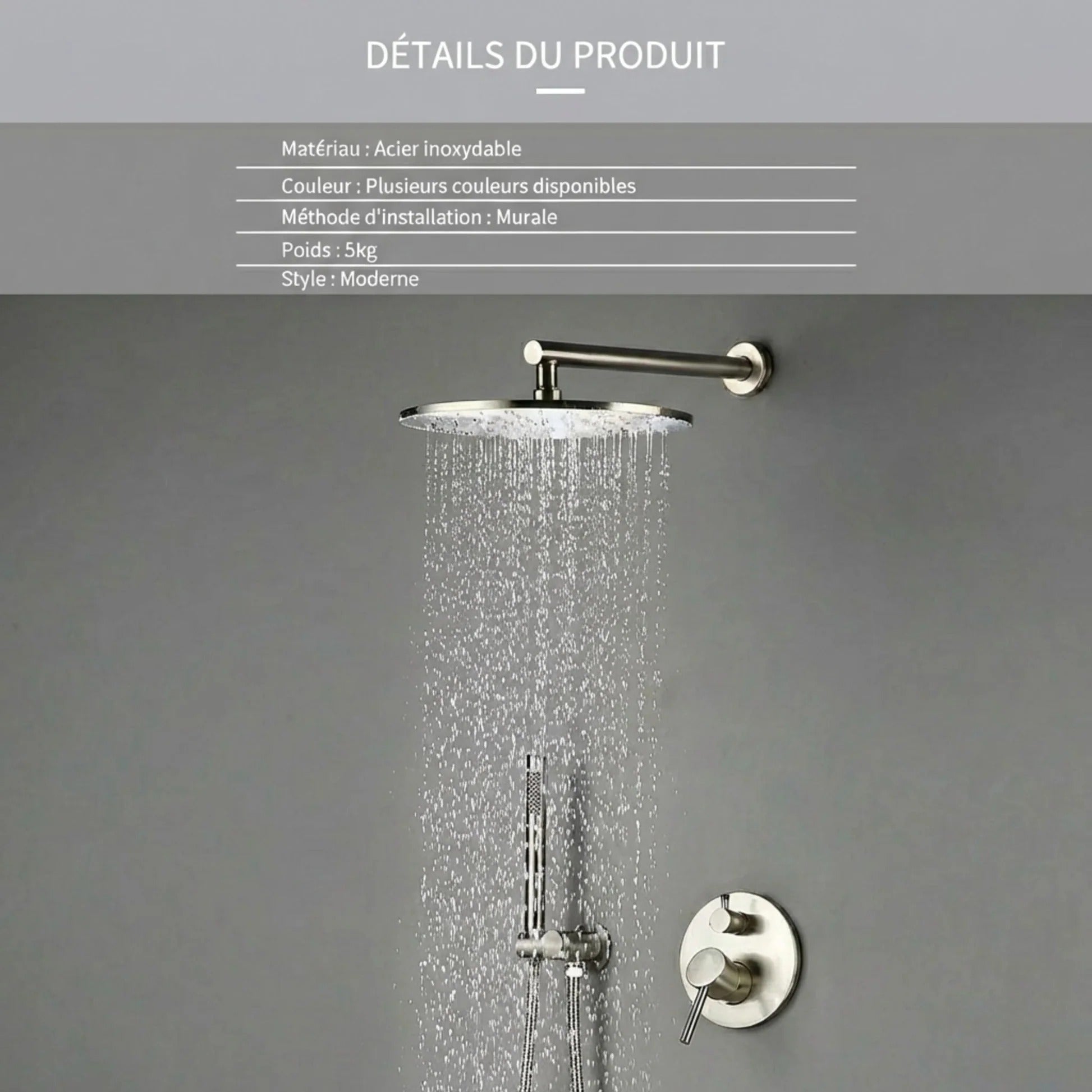 Brushed rose gold concealed shower valve kit - fitted in a modern bathroom
