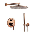 Brushed rose gold concealed shower valve kit - mixer and controls close-up