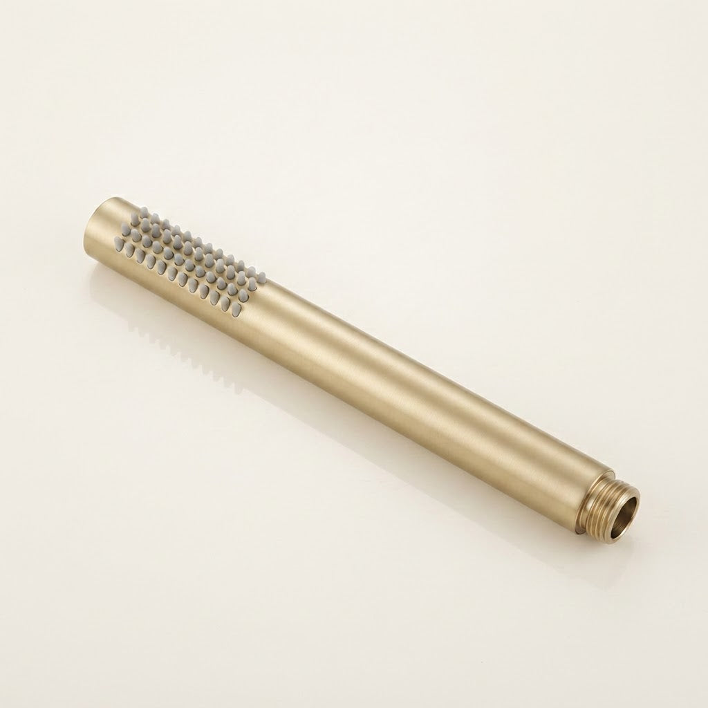 Brushed gold concealed shower set with rainfall head - finish and surface detail