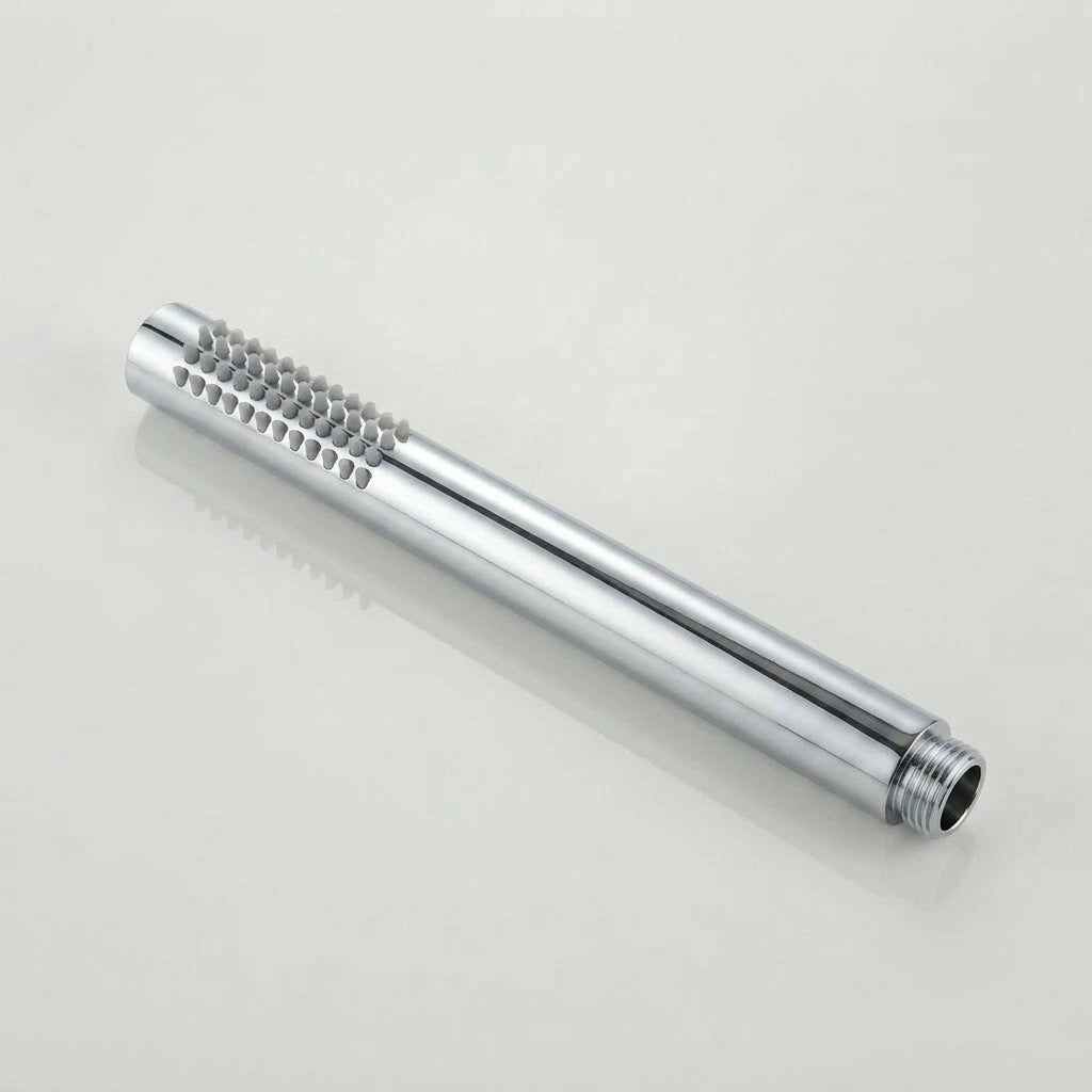 Polished chrome thermostatic shower column - hand shower and hose